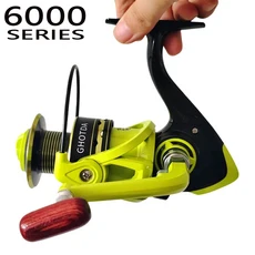스피닝 낚시 릴 최대 드래그 15KG 편도 Gapless 부드러운 강한 금속 스풀 잉어 낚시 릴 2000-7000 시리즈, 규격 없음, 6000 Series