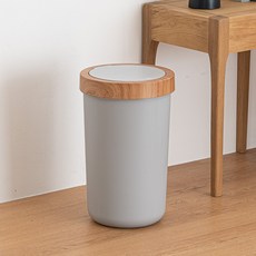 LVAI 파리지앵 우디 원터치 휴지통, 그레이