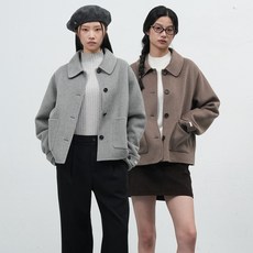 제너럴아이디어 WOMAN 울 카라 핸드메이드 숏 코트 3COL / WBE3L10511