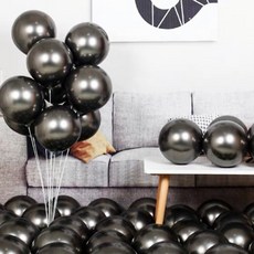 파리스 13cm 메탈릭 작은 파티 크롬 풍선, 100개, 메탈릭 블랙