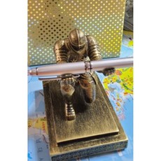 승진선물 단체선물 간지나는 만년필거치대 중세기사 펜홀더, 볼펜+기사(금색)