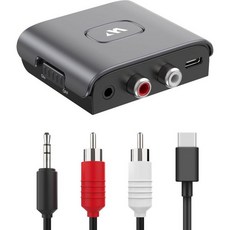 WARRKY 블루투스 오디오 수신기 스테레오 RCA 3.5mm 잭 지원 스피커용 어댑터 사운드 시스템 앰프 차량용 281179, WARRKY 블루투스 오디오 수신기 스테레오 RCA 3