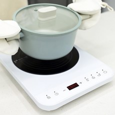 키친아트 1구 터치 인덕션 레인지 고화력 고성능 2000W 화이트, 프리스탠딩, 인덕션 1구