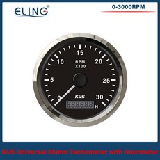 타코메타 KUS 범용 방수 엔진 자동차 보트 오토바이 타코미터 3000 4000 6000 8000 RPM 미터 시간당 85mm 스테퍼 모터, 3KBS, CHINA, 1개