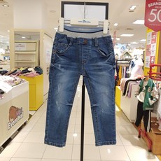 리틀밥독 봄 이월 초특가 바인청 허리밴딩 슬림핏 청바지 아동청바지