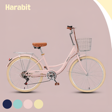 [하라빛] 여성 자전거 출퇴근 클래식 여성용 입문용 경량 바이시클 가성비 바이크 학생, 1개, 150cm, 06핑크 24인치