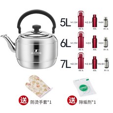 振能 304不銹鋼加厚燒水壺, 【304不銹鋼】鳴音水壺,5L, 1個