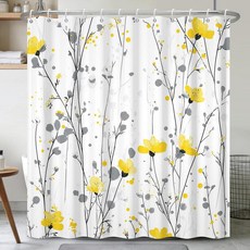 Xiazhilaio 젠에서 영감을 받은 새 샤워 커튼 후크 포함 - 예술적인 플라잉 크레인 프린트 방수 패브릭 욕조 커튼 모던 미니멀리스트 스타일 바트룸 장식용 너비 180