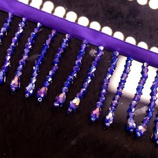 크리스탈 펜던트 비즈 프린지 레이스 DIY 의류 무대 홈 커튼 트림 머리 장식 액세서리, 45 CM, pueple, 1개