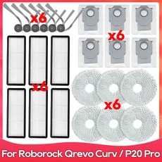 Roborock Qrevo C / 5AE Curv EdgeC 호환 브러시 필터 물 먼지봉투, 15 Set O
