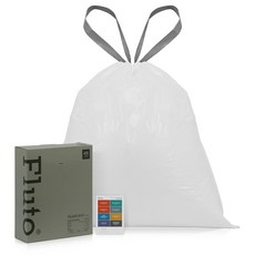 Fluto 끈이 달린 쓰레기 봉투 분별 캘린더 포함 포도나무 유형 두꺼운 스트레칭 손잡이 포함 반투명 유백색 45L 75장, 1ml, 1개