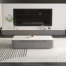 現代簡約岩板茶几，適用於客廳，適合大戶型與小戶型, 詳見包裝, 詳見包裝, 茶几100*50CM(灰色)