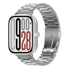 더조은셀러 샤오미 레드미 호환 메탈체인 시계줄 스트랩, 실버