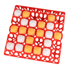 紅白雙色乒乓球組，耐用材質，輕巧便攜，適合各年齡層乒乓球愛好者, 紅色底盤（蛋盤30球15黃15白）, 1套