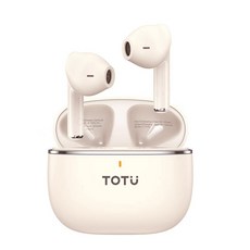 TOTU 真無線藍芽耳機 藍牙 V5.4 液態矽膠月牙耳帽, 雲岩白