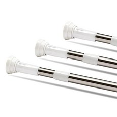 커튼봉 지지대 길이조절 만능 옷걸이 브래킷 무타공 샤워 스테인리스스틸봉 52 - 71cm 무타공 텔레스코픽