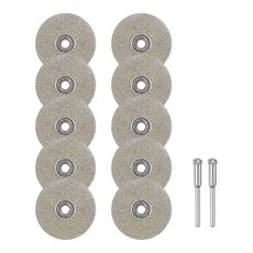 하핑턴 10pcs 다이아몬드 절단 휠 25mm 풀 샌드 디스크 코팅 교체 회전 공구용 2pcs 3mm 맨드릴 교체, HARFINGTON 하핑턴 10pcs 다이아몬드 절단