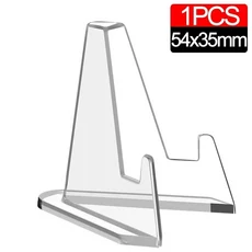 30/1pcs 투명 아크릴 동전 디스플레이 스탠드 홀더 작은 이젤 랙 카드 기념 도전 캡슐 지원, 03 1PCS
