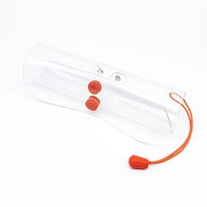 오호라스튜디오 소프트 수경케이스 투명 1종, 1개, 오렌지+끈장식