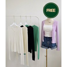 여성 썸머 에어 골지 브이넥 가디건 베이직 시스루 여름 비치 니트 휴양지 비치웨어