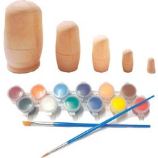 LUCKY7DAYSI 【兒童禮物】幸運套娃DIY+顏料12色+畫筆套組