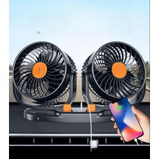 차량용 선풍기 듀얼 더블 헤드 시거잭 터보 팬 자동차 트럭 냉각 쿨러 써클레이터, 스마트 듀얼 헤드 12V/24V 특대형 초강력, 단일 모델