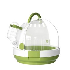 휴대용 투명 새 앵무새 운반 케이지 창문 접이식 캐리어 가방 통기성 새 캐리어 여행 가방, Moss green