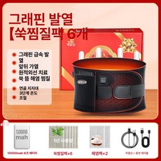 바이브랜타 온열마사지벨트 무선 복부 보호대 마사지, 2개소금팩6개쑥팩 1년분, L