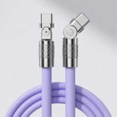 제이엘 120w 초고속 C to C 충전케이블 180도 회전 케이블, 1개, 퍼플, 1.5m