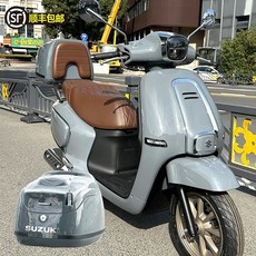 전기자전거 바이크 박스 가죽 A 클래식 헬멧 보관함, 4  그레이 판 안감 소프트백 장착가방 거치대 없음, 1개