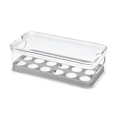 iDESIGN 크리스프 에그 빈 정리수납함, Clear + Gray, 1개
