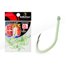 카쿠쯔리 참돔벌크그린야광바늘 대용량 바늘 벌크바늘 장축광바늘 마다이 대물낚시바늘 부시리 방어 밤낚시 선상낚시, 42개입, 1개