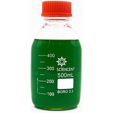 2팩 1000ml 누수 방지 유리 원형 미디어 보관 병 초두께 GL45 나사 캡으로 내구성이 뛰어난 1리터 유리병, 16.9 Ounces