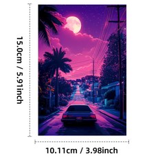 夢幻紫色晚霞系列裝飾卡片 50張 高顏值牆面裝飾卡, 1個