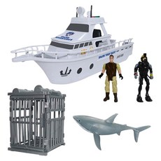 남아완구 상어장난감 피규어 해양동물 요트 생일선물 장난감보트 운전놀이 해상구조, 1개, 혼합색상