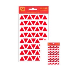 세모네모 모양견출지(세모)10-326R 7매 적색_15x15