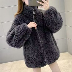 TKX 후리스 자켓 여성 하이넥 겨울 양털 따뜻한 플리스 뽀글이 두꺼운 간절기