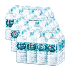 농심 백산수 1L 36병 무라벨 유라벨 랜덤 백두산 청정 물 생수 미네랄 대용량 먹는샘물 eco 에코, 36개