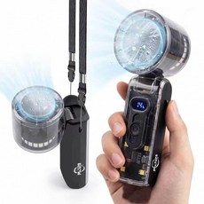 MJ21 클리어터보T1 3초냉각 아이스 LED 100단 휴대용 손선풍기, 블랙(냉풍 LED 100단), FC8