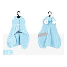 寵物浴袍 連帽設計 吸水快乾, 1個, 藍色