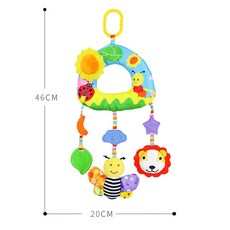Aipinai 嬰幼兒搖鈴掛件 寶寶車掛床掛安撫玩具, 蜜蜂 彩虹, 1個
