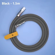 100W 고속 충전 케이블 액체 실리콘 1M PD 타입 C to 다용도 호환성, 05 Black - 1.5m