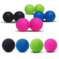 바로로헬스 마사지 지압 롤러 요가 스트레칭 라크로스 폼 홈트 볼 셀프 땅콩, 1개, 2-1) 땅콩 마사지볼(블랙)