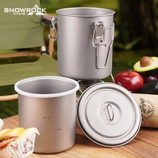 Snowrock 戶外露營 900Ml大容量 輕量 野炊器, 1個, 煮飯器+收納網