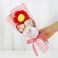 스마일꽃 오로라 킨더조이 꽃다발, 레드