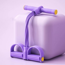 DIU 腳蹬拉力器拉伸器仰臥起坐輔助器家用減肚收腹健身器材, 1個, 【風信紫】腳蹬拉力器-PVC塑料扁條