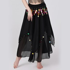 스펠 코인 스커트 밸리 벨리 라인 댄스복 줌바 에어로빅 단체 공연 무대 연습