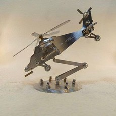 武直10直升機模型 不鏽鋼全金屬飛機擺件 LH96001, 1個, 武直10模型