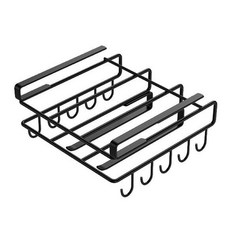 라라공방 올인원 주방걸이 조리도구 도마 정리대 블랙, 1개