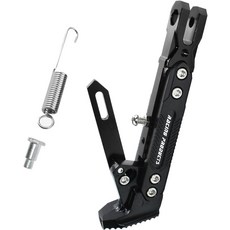 모터사이클 킥스탠드 조절 가능 수정 CNC 알루미늄 합금 삼각대 홀더 발 옆 지지대 스탠드 모터 스쿠터 모터크로스 전기 디트 핏 바이크 레드)(블랙), Red, 1개